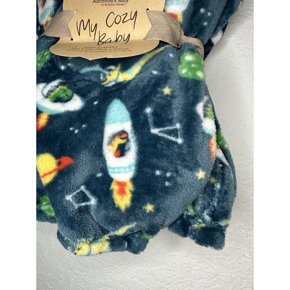 Adirondack Baby Blanket My Cozy Blanket Space Rockets Dinosaur Spaceship - Picture 2 of 4